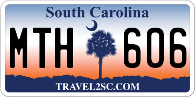 SC license plate MTH606