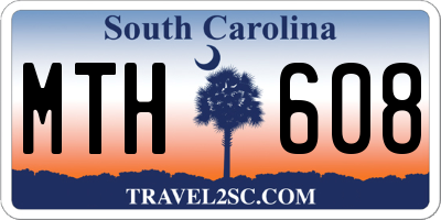 SC license plate MTH608