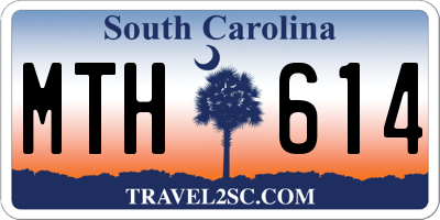 SC license plate MTH614