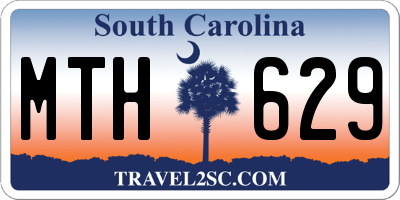 SC license plate MTH629