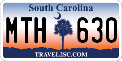 SC license plate MTH630