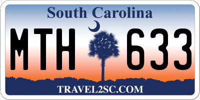 SC license plate MTH633