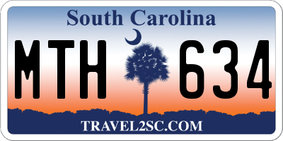 SC license plate MTH634