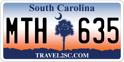 SC license plate MTH635