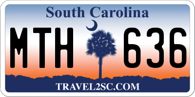 SC license plate MTH636