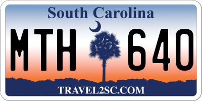 SC license plate MTH640