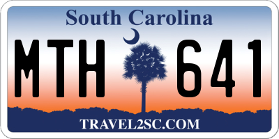 SC license plate MTH641