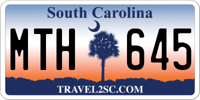SC license plate MTH645