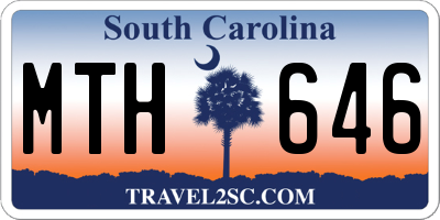 SC license plate MTH646