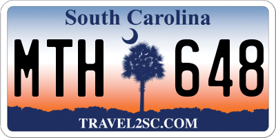 SC license plate MTH648