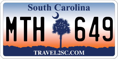SC license plate MTH649