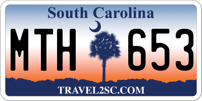 SC license plate MTH653