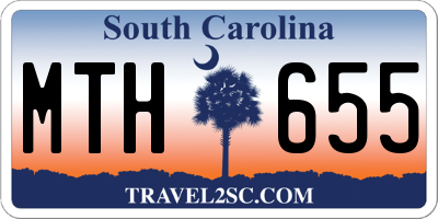 SC license plate MTH655