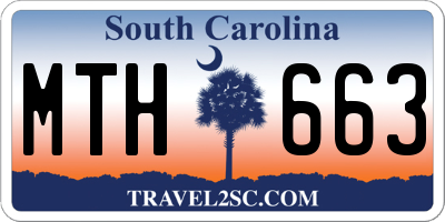 SC license plate MTH663