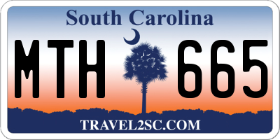 SC license plate MTH665