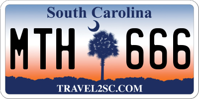 SC license plate MTH666