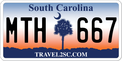SC license plate MTH667
