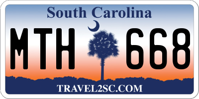 SC license plate MTH668