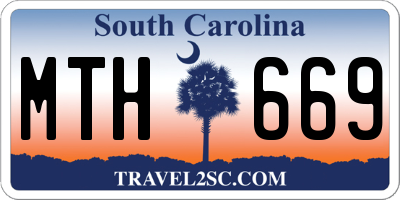 SC license plate MTH669