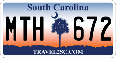 SC license plate MTH672