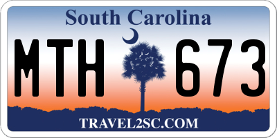 SC license plate MTH673