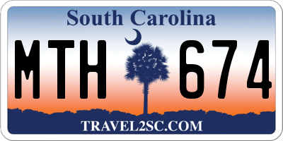 SC license plate MTH674