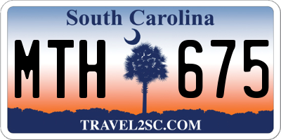 SC license plate MTH675