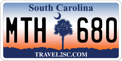 SC license plate MTH680
