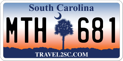 SC license plate MTH681