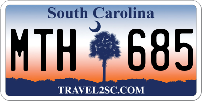 SC license plate MTH685