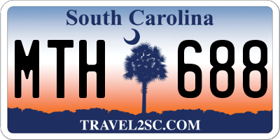 SC license plate MTH688