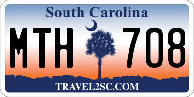 SC license plate MTH708