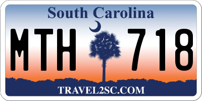 SC license plate MTH718