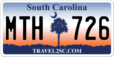 SC license plate MTH726