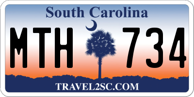 SC license plate MTH734