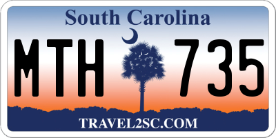SC license plate MTH735
