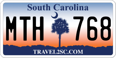 SC license plate MTH768