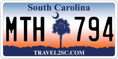SC license plate MTH794