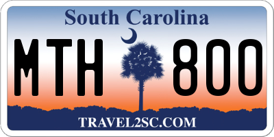 SC license plate MTH800