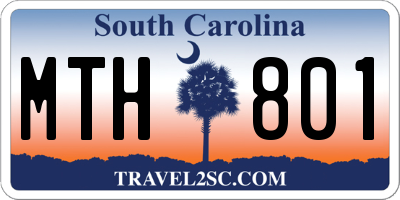 SC license plate MTH801