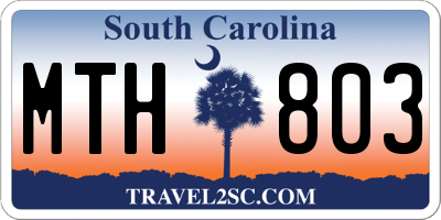 SC license plate MTH803