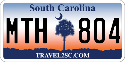 SC license plate MTH804