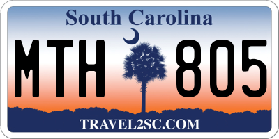 SC license plate MTH805
