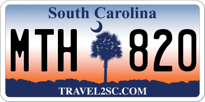 SC license plate MTH820