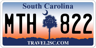 SC license plate MTH822