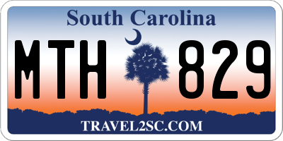SC license plate MTH829