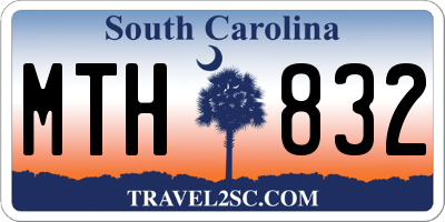 SC license plate MTH832