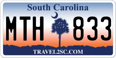 SC license plate MTH833
