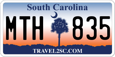 SC license plate MTH835