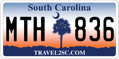 SC license plate MTH836
